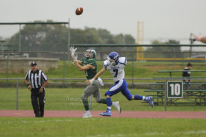 Conner Braddock makes the catch for a touchdown. Photo by Amanda Ruch
