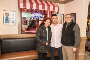 Jonathan Torres with his Mom and Dad at www.rossisbarandgrill.com.  Photo by Michael A. Sabo.